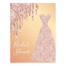 Bridal shower glam rose gold glitter collection 