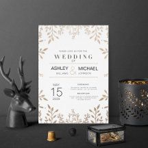 Elegant Black White and Antique Gold Foil Suite