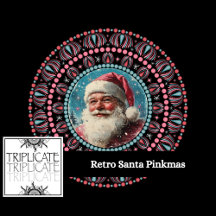 Retro Santa Pinkmas Art Deco Scallops Craft Paper