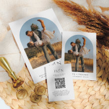 Modern Minimal Initials Boho Arch Photo Wedding