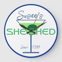She Shed Woman's Man Cave Bar Wall Clock