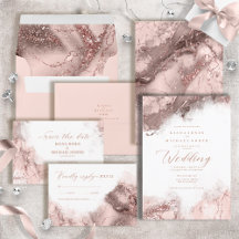 Marble Glitter Wedding Rose Gold