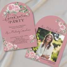 Blush Pink Roses Handwritten Graduation