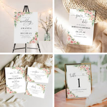 Watercolor Blush Pink Rose Gold