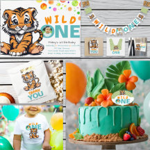 Wild ONE Tiger Theme for Toddler's 1st Birthday