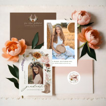 Western Country Bohemian Floral Graduation