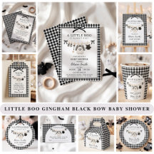 Little Boo Gingham Black Bow Baby Shower