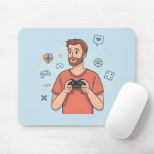 Playful Gamer Cartoon Illustration