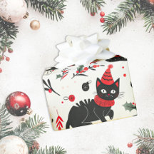 Cute Retro Black Cats Christmas
