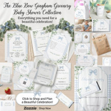Blue Bow Gingham Greenery Baby Shower