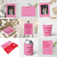 Bold Minimalist Pink and Red Wedding Suite