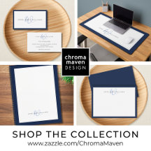 Minimalist Navy Blue Two Border Monogram