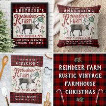Reindeer Farm Rustic Vintage Farmhouse Christmas
