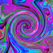 Colorful Magenta Swirl Retro Abstract Design