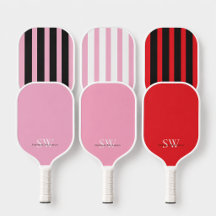 Modern Striped Pickleball Paddles Monogram 