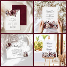 Burgundy Boho Floral Wedding Collection