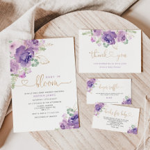 Purple lilac baby in bloom baby shower