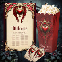 Vintage romance with a heart and wings.