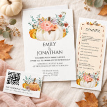 Elegant Pumpkin Fall Autumn Wedding Suite