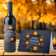 Thanksgiving Wreath Business Cards & Modern Decor