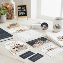 Watercolor Dogs Pet Business Stationery Suite