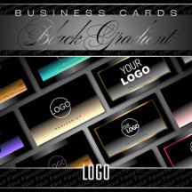 Business Cards Logo Black and White Ombre 