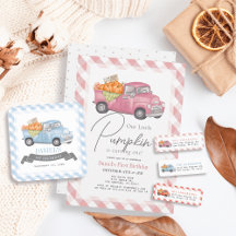 Pumpkin Truck Gingham Kid's Birthday Collection