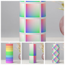 Rainbow Colored Pillar & Scented Candles