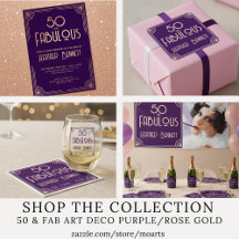 50 & Fabulous Purple Art Deco Birthday Collection