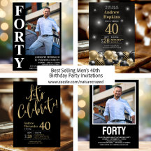 Best Selling Men's 40th Birthday Party Invitations
