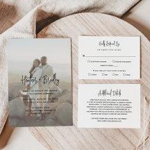 Minimalist Photo Modern Wedding Invitation Suite
