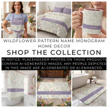 Monogram Name Wildflower Pattern Home Decor