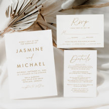 Modern Gold Script Wedding