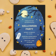 Jack O Lantern Pumpkin Face Halloween Invitations
