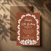 Terracotta talavera Mexican birthday party