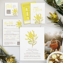 Yellow tulip leucadendron wedding