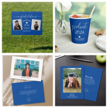 Simple Elegant Royal Blue Graduate Graduation