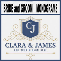 Bride And Groom Monogram Names Minimal