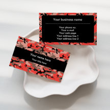 Red and Brown Camouflage Business Cards Collection