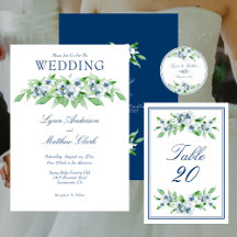 Elegant Navy and White Floral Wedding Collection