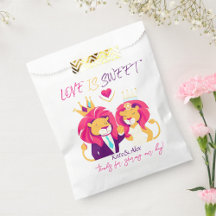 Cute Animal Couple Wedding Favor Treat Bags 