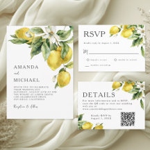 Rustic Boho Watercolor Lemon Citrus Wedding