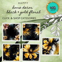 chic abstract black & gold floral Collection