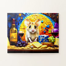 Jigsaw Puzzle Cute Mosaic Field Mouse 
