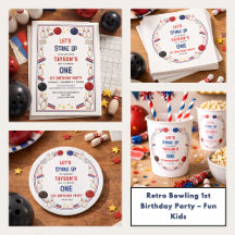 Retro Bowling 1st Birthday Party Collection
