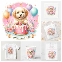 Cute Pastel Puppy Labrador - Birthday Party