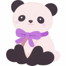 Cute Kawaii Purple Panda Stationery and Art 