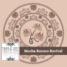 Mocha Rococo Revival Dot Mandala Scrapbook Paper