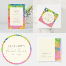 Colorful Modern Abstract Art Unique Bridal Shower