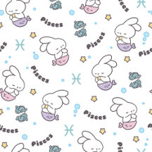 Pisces Harmony: Bunny Mermaids Pattern